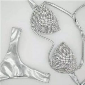 Story1440 Silver and Rhinestone Bikini. NWT (various sizes)